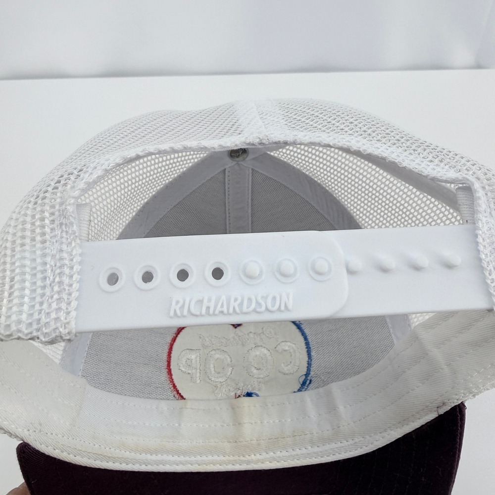 Richardson 112 CO-OP Trucker Hat Mens OSFA Maroon White Texas Producers Mesh Cap - Picture 11 of 11